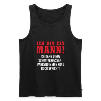 Ich bin ein Mann Lustiger Spruch - Männer Premium Bio Tank Top - Schwarz - Vorne - AI Model Male 178 light (178cm)