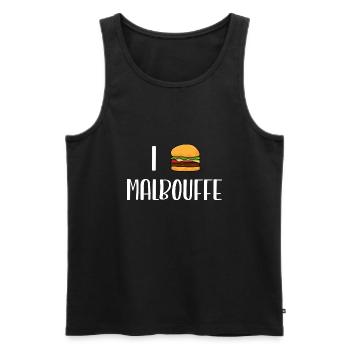 i love malbouffe - Débardeur bio Premium Homme - noir - Devant - Michal (187cm)