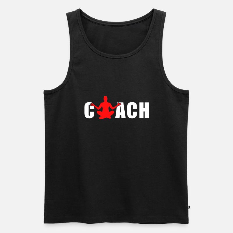 Yoga-Coach - Männer Premium Bio Tank Top - Schwarz