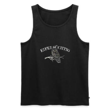Eifelsüchtig - Eule - für dunkle Shirts - Männer Premium Bio Tank Top - Schwarz - Vorne - AI Model Male 178 light (178cm)