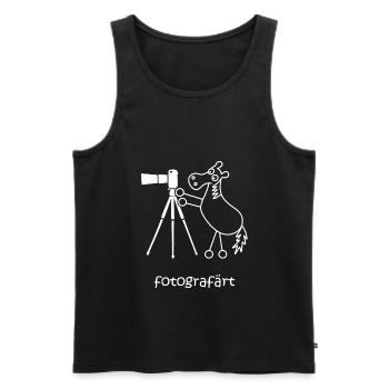 fotografärt, färt, Pferd fotografiert, Kamera - Männer Premium Bio Tank Top - Schwarz - Vorne - AI Model Male 178 light (178cm)