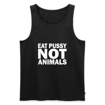 Eat pussy not animals - Men's Premium Organic Tank Top - black - Front - Michal (187cm)