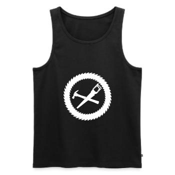 Carpenter Zimmermann Circular Saw - Men's Premium Organic Tank Top - black - Front - Michal (187cm)