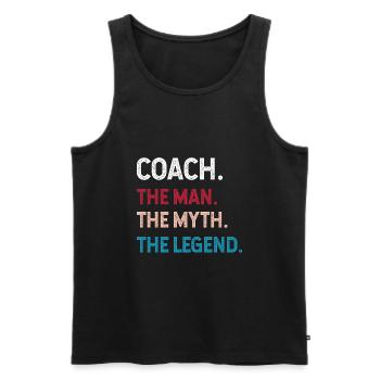 Mein Coach ist ein gutes Geschenk Humor Coach Legende - Männer Premium Bio Tank Top - Schwarz - Vorne - Michal (187cm)