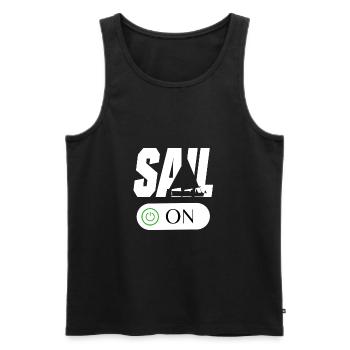 Segeln Boot Segler Segelsport - Männer Premium Bio Tank Top - Schwarz - Vorne - AI Model Male 178 light (178cm)