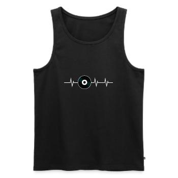 Battement de cœur du son – Né pour sentir le battement - Débardeur bio Premium Homme - noir - Devant - AI Model Male 178 light (178cm)