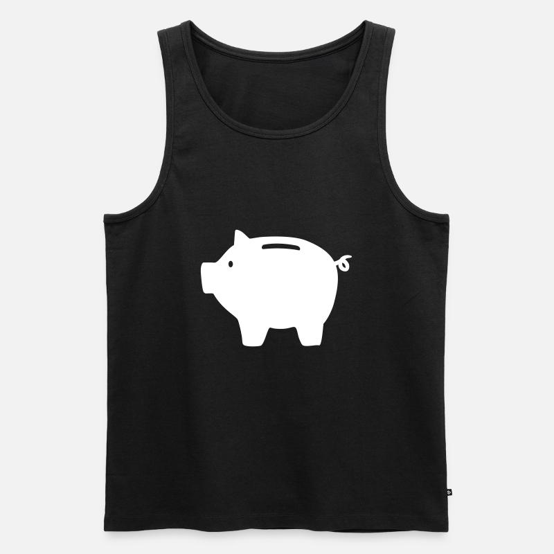 Sparschwein - Männer Premium Bio Tank Top - Schwarz