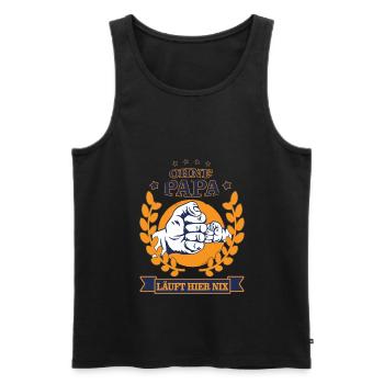 Bester Papa - Männer Premium Bio Tank Top - Schwarz - Vorne - Michal (187cm)