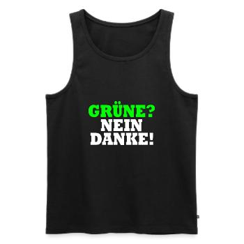 Grüne Nein Danke - Männer Premium Bio Tank Top - Schwarz - Vorne - Michal (187cm)