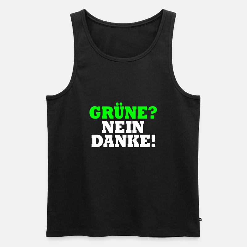 Grüne Nein Danke - Männer Premium Bio Tank Top - Schwarz