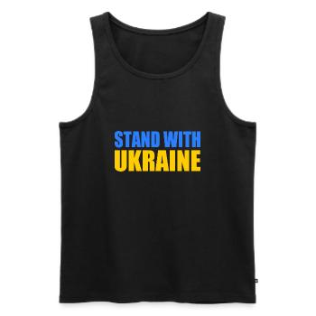 stand with ukraine - Men's Premium Organic Tank Top - black - Front - AI Model Male 178 light (178cm)
