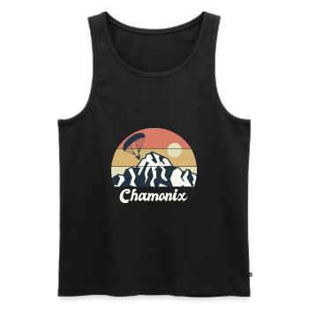 Gleitschirmfliegen Chamonix Mont Blanc - Männer Premium Bio Tank Top - Schwarz - Vorne - AI Model Male 178 light (178cm)