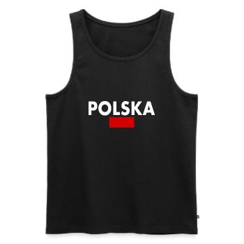Polska - Débardeur bio Premium Homme - noir - Devant - AI Model Male 178 light (178cm)