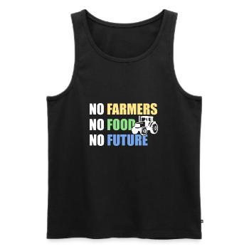 No Farmers No Food No Future - Bauern Spruch - Männer Premium Bio Tank Top - Schwarz - Vorne - Michal (187cm)