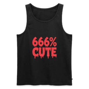 666% Cute! Satanistisches Goth Girl Design - Männer Premium Bio Tank Top - Schwarz - Vorne - AI Model Male 178 light (178cm)