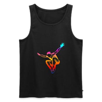 Parkour - Men's Premium Organic Tank Top - black - Front - AI Model Male 178 light (178cm)