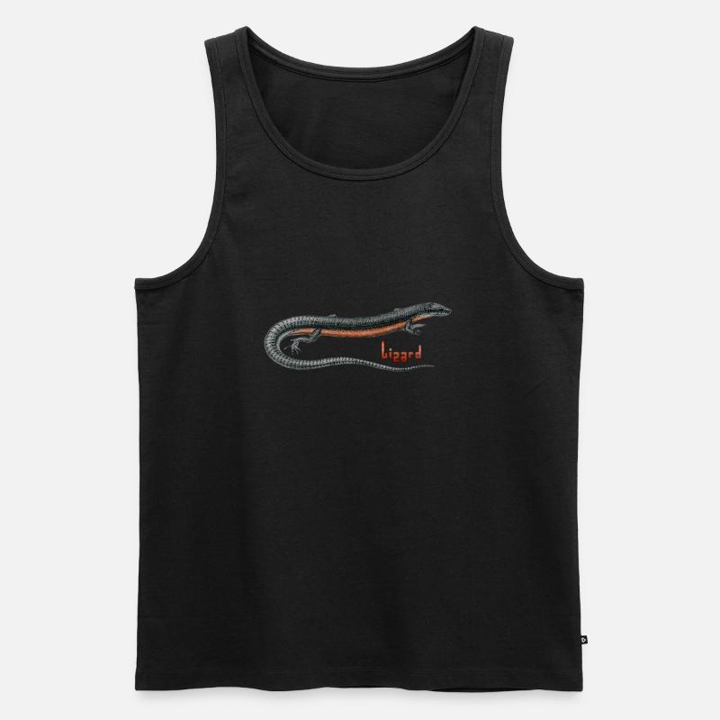 Eidechse T-Shirt - Männer Premium Bio Tank Top - Schwarz