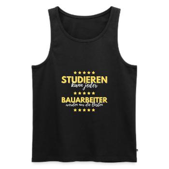 studieren kann jeder bauarbeiter besten geschenk - Männer Premium Bio Tank Top - Schwarz - Vorne - Michal (187cm)