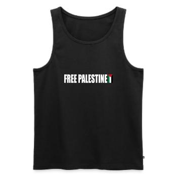 Free palestine - Männer Premium Bio Tank Top - Schwarz - Vorne - AI Model Male 178 light (178cm)