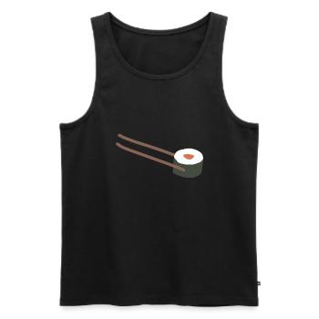 Sushi chopsticks - Men's Premium Organic Tank Top - black - Front - AI Model Male 178 light (178cm)