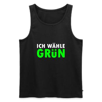 Ich wähle grün - Männer Premium Bio Tank Top - Schwarz - Vorne - Michal (187cm)