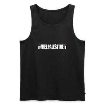 Free palestine - Men's Premium Organic Tank Top - black - Front - AI Model Male 178 light (178cm)