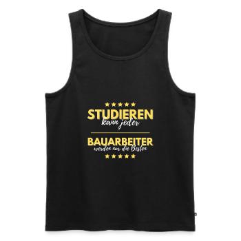 studieren kann jeder bauarbeiter besten geschenk - Männer Premium Bio Tank Top - Schwarz - Vorne - Michal (187cm)
