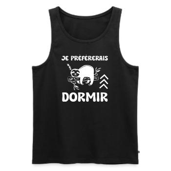 je préférerais dormir - Débardeur bio Premium Homme - noir - Devant - Michal (187cm)