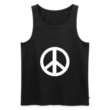 Peace Sign Peace Sign Mouvement de la paix - Débardeur bio Premium Homme - noir - Devant - Michal (187cm)