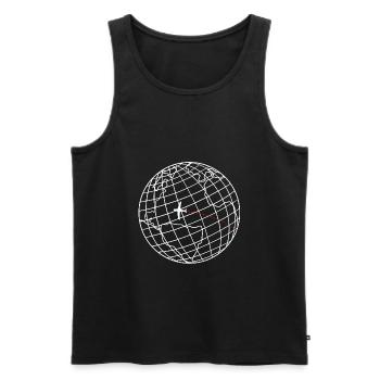 dark globe design globe globe - Men's Premium Organic Tank Top - black - Front - AI Model Male 178 light (178cm)