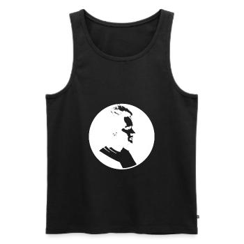 Marie Curie - Männer Premium Bio Tank Top - Schwarz - Vorne - AI Model Male 178 light (178cm)