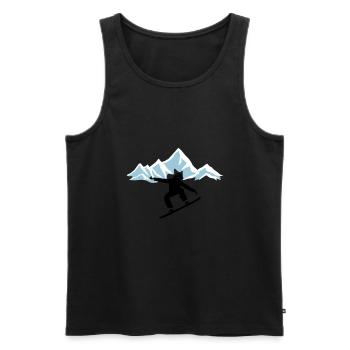 Snowboarders et montagnes avec neige - Débardeur bio Premium Homme - noir - Devant - Michal (187cm)