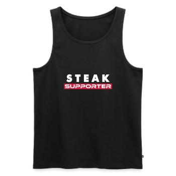 Steak Fan - Débardeur bio Premium Homme - noir - Devant - Michal (187cm)
