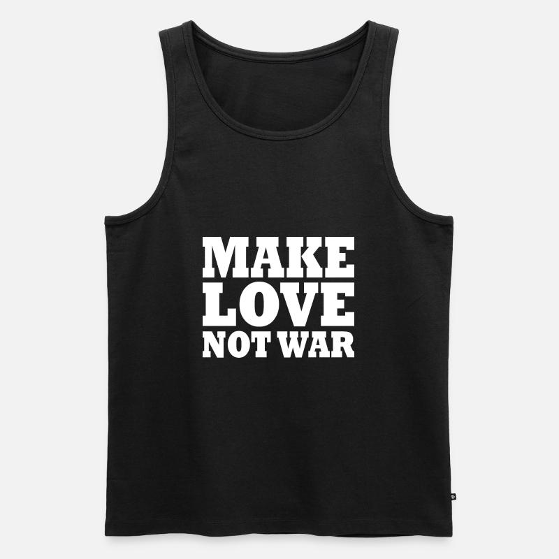 Make love not war - Männer Premium Bio Tank Top - Schwarz