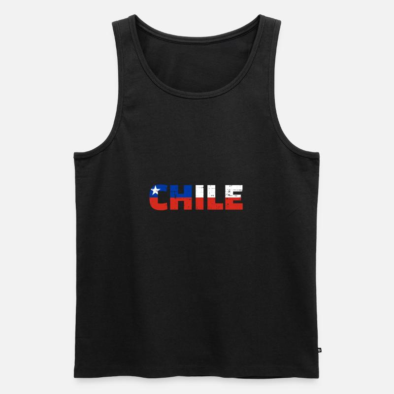 Chile - Männer Premium Bio Tank Top - Schwarz