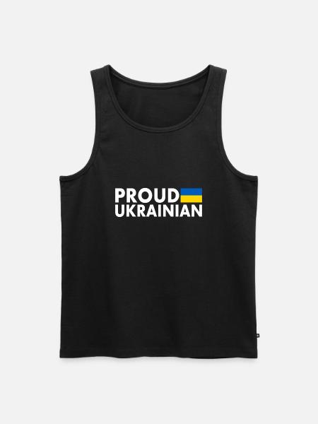 Proud ukrainian - Männer Premium Bio Tank Top - Schwarz