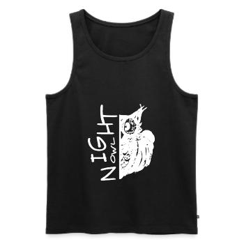 Nachteule - Männer Premium Bio Tank Top - Schwarz - Vorne - AI Model Male 178 light (178cm)