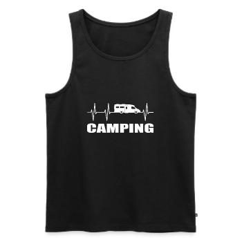 camping - Männer Premium Bio Tank Top - Schwarz - Vorne - Michal (187cm)
