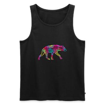 Colorful hyena - Men's Premium Organic Tank Top - black - Front - Michal (187cm)