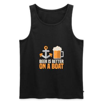 Beer Is Better On A Boat Geschenk Boot Idee Bier - Männer Premium Bio Tank Top - Schwarz - Vorne - Michal (187cm)