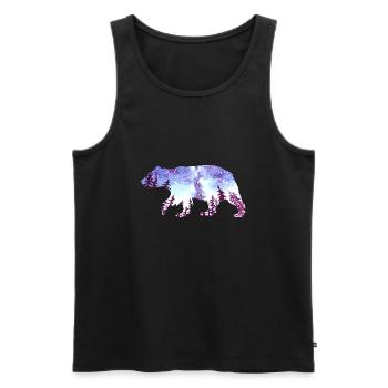 Bear Night Sky Forest - Men's Premium Organic Tank Top - black - Front - Michal (187cm)
