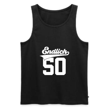 ENDLICH 50 JAHRGANG 1976 50. GEBURTSTAG - Männer Premium Bio Tank Top - Schwarz - Vorne - Michal (187cm)