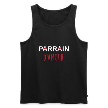 Mon Parrain D'amour le Meilleur - Débardeur bio Premium Homme - noir - Devant - Michal (187cm)