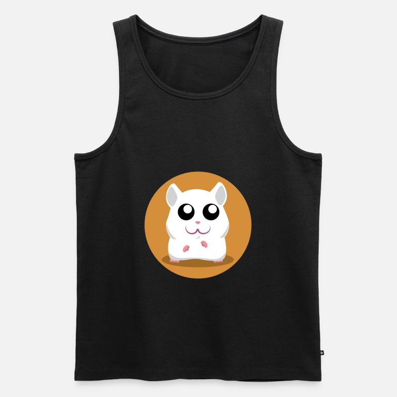 Netter weißer Hamster - Männer Premium Bio Tank Top - Schwarz
