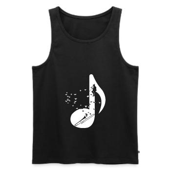 Trombone T-shirt cadeau joueur de trombone - Débardeur bio Premium Homme - noir - Devant - Michal (187cm)
