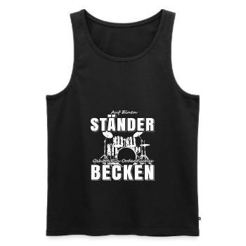 Drummer Schlagzeuger T-Shirt Schlagzeug Drum - Männer Premium Bio Tank Top - Schwarz - Vorne - Michal (187cm)