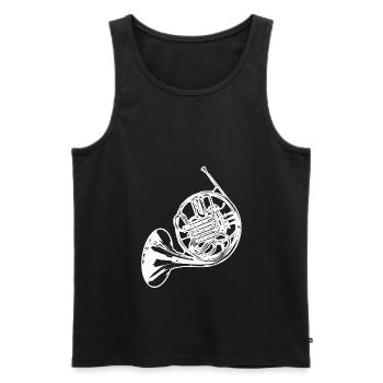 Horn joueur T-shirt cadeau - Débardeur bio Premium Homme - noir - Devant - Michal (187cm)