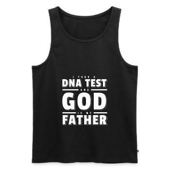 I Took A DNA Test And God Is My Father T-Shirt - Männer Premium Bio Tank Top - Schwarz - Vorne - Michal (187cm)