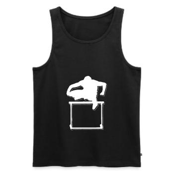 Hürdenlauf Läufer T-Shirt Leichtathletik Geschenk - Männer Premium Bio Tank Top - Schwarz - Vorne - Michal (187cm)
