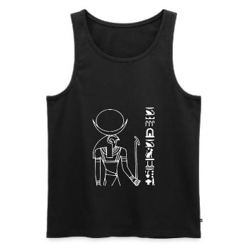 Chemise de Dieu de divinité d'Egypte de voyageur - Débardeur bio Premium Homme - noir - Devant - Michal (187cm)